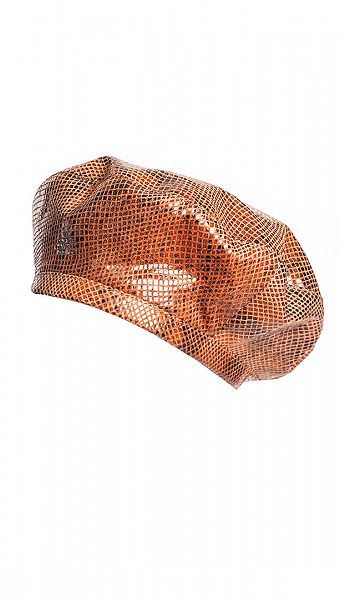 Фото beret-kozanyj-ryz-1 товару Берет шкіряний руд. Фото beret-kozanyj-ryz-1 товару Берет шкіряний руд.