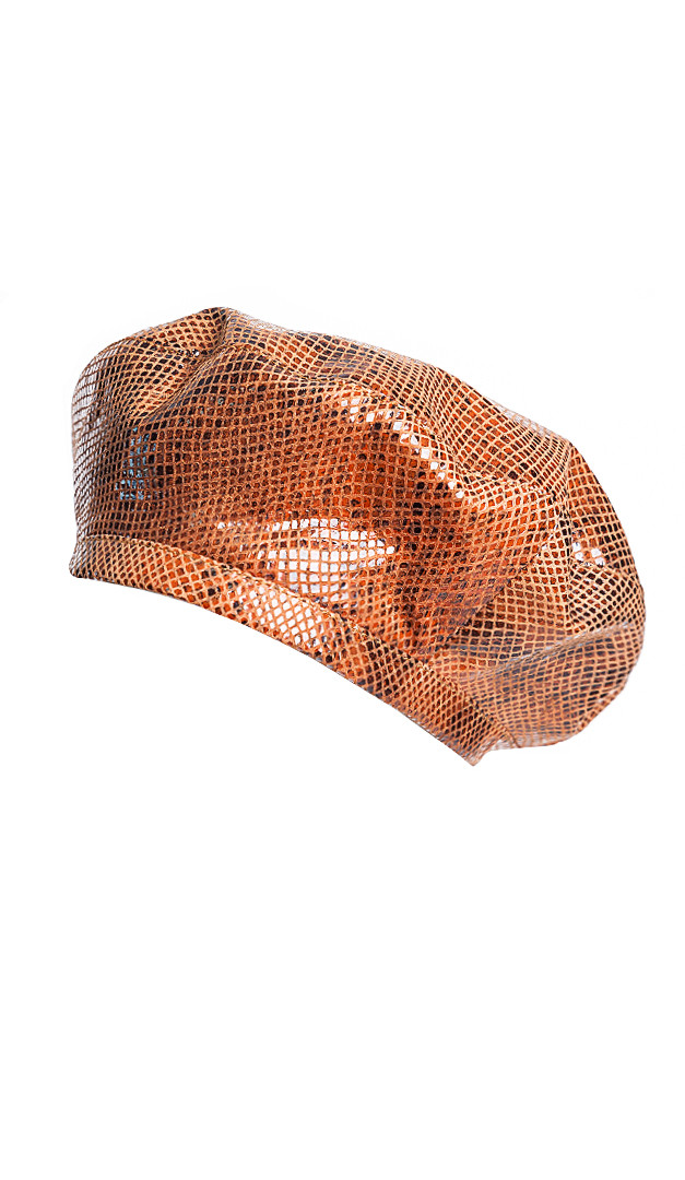 Фото beret-kozanyj-ryz-1 товара Берет кожаный рыж.
