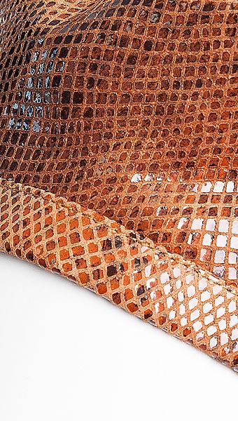 Фото beret-kozanyj-ryz-2 товару Берет шкіряний руд.