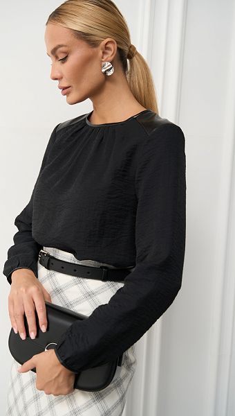 Фото bluza-bazovaa-cernaa-05 товару Блуза базова чорна0