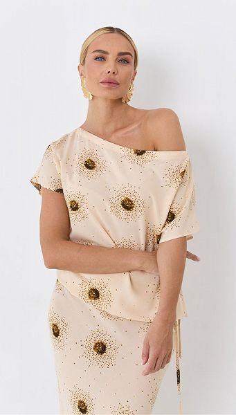 Фото bluza-s-printom-bez-1 товару Блуза з принтом беж