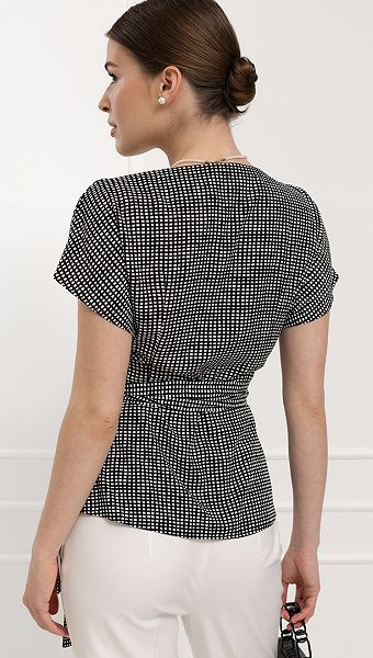 Фото bluza-zenskaa-s-poasom-cerno-belaa-05 товару Блуза жіноча з поясом чорно-біла0 Фото bluza-zenskaa-s-poasom-cerno-belaa-05 товару Блуза жіноча з поясом чорно-біла0