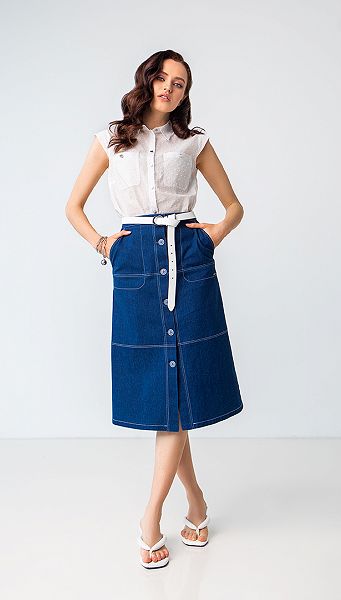 Фото bluzka---rubaska-belaa-bez-rukavov-01 товару Блузка - сорочка біла без рукавів