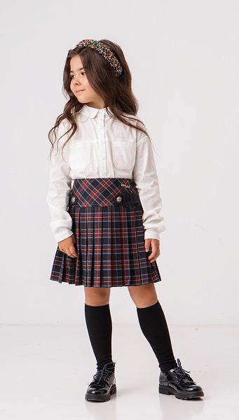 Фото bluzka---rubaska-dla-devocki-klassiceskaa-01 товару Блузка - сорочка для дівчинки класична