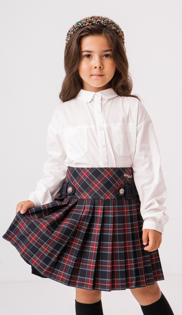 Фото bluzka---rubaska-dla-devocki-klassiceskaa-02 товару Блузка - сорочка для дівчинки класична0