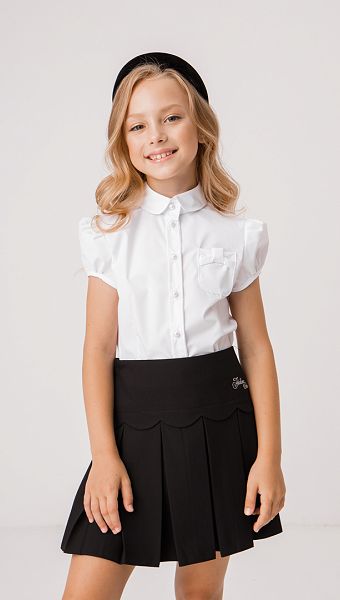 Фото bluzka-belaa-dla-devocki-s-korotkim-rukavom-03 товару Блузка біла для дівчинки з коротким рукавом0