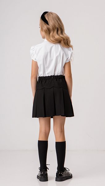 Фото bluzka-belaa-dla-devocki-s-korotkim-rukavom-05 товару Блузка біла для дівчинки з коротким рукавом0