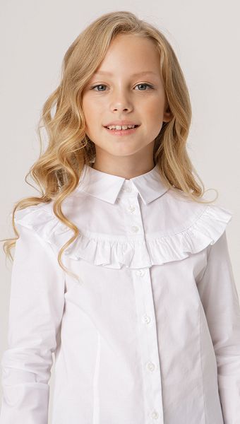 Фото bluzka-belaa-s-rusej-dla-devocki-03 товару Блузка біла з рюшею для дівчинки0 Фото bluzka-belaa-s-rusej-dla-devocki-03 товару Блузка біла з рюшею для дівчинки0