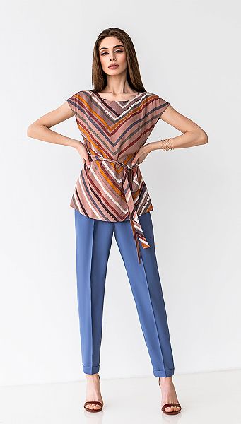 Фото bluzka-bez-rukavov-s-abstraktnym-printom-01 товара Блузка без рукавов с абстрактным принтом