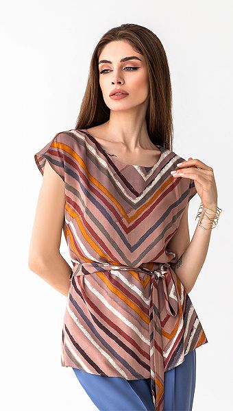 Фото bluzka-bez-rukavov-s-abstraktnym-printom-03 товару Блузка без рукавів з абстрактним принтом0