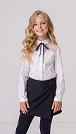 Фото bluzka-dla-devocki-belaa-s-kruzevom-03 товару Блузка для дівчинки біла з мереживом0