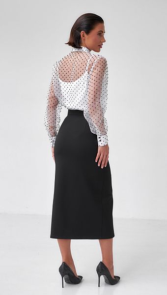 Фото bluzka-prozracnaa-v-goroh-s-topom-04 товару Блузка прозора в горох з топом0