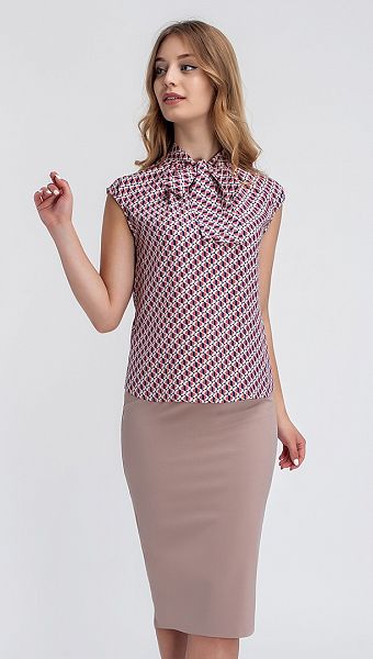 Фото bluzka-s-bantom-rozovo---sinaa-01 товару Блузка з бантом рожево - синя0 Фото bluzka-s-bantom-rozovo---sinaa-01 товару Блузка з бантом рожево - синя0