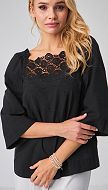 Фото bluzka-s-kruzevom-cernaa-02 товару Блузка з мереживом чорна0