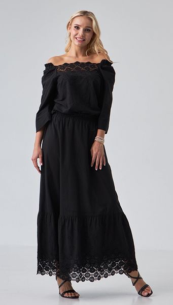 Фото bluzka-s-kruzevom-cernaa-05 товару Блузка з мереживом чорна