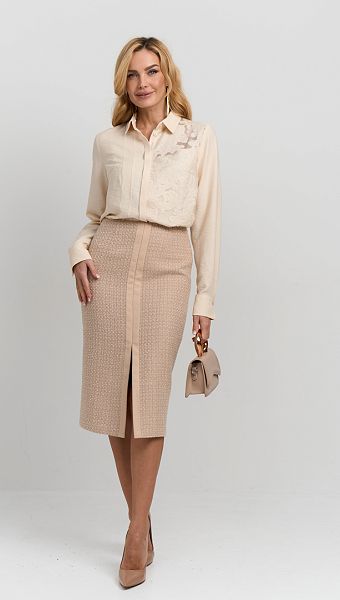 Фото bluzka-s-kruzevom-slivocnaa-01 товара Блузка с кружевом сливочная0