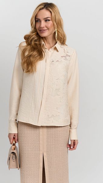 Фото bluzka-s-kruzevom-slivocnaa-05 товара Блузка с кружевом сливочная0