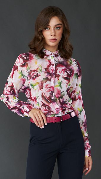 Фото bluzka-sifonovaa-v-cvetocnyj-print-01 товару Блузка шифонова в квітковий принт