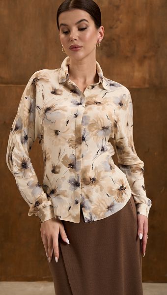 Фото bluzka-v-cvetocnyj-print-slivocnaa-03 товара Блузка в цветочный принт сливочная0 Фото bluzka-v-cvetocnyj-print-slivocnaa-03 товара Блузка в цветочный принт сливочная0