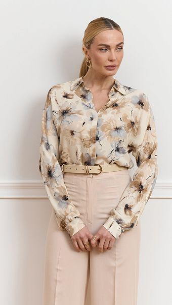 Фото bluzka-v-cvetocnyj-print-slivocnaa-2 товара Блузка в цветочный принт сливочная0