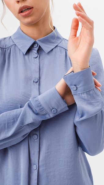 Фото bluzka-zenskaa-na-pugovicah-golubaa-02 товара Блузка женская на пуговицах голубая0