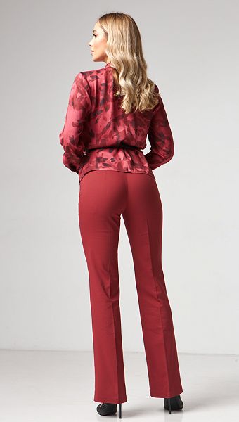 Фото bluzka-zenskaa-s-printom-visnevaa-06 товару Блузка жіноча з принтом вишнева0