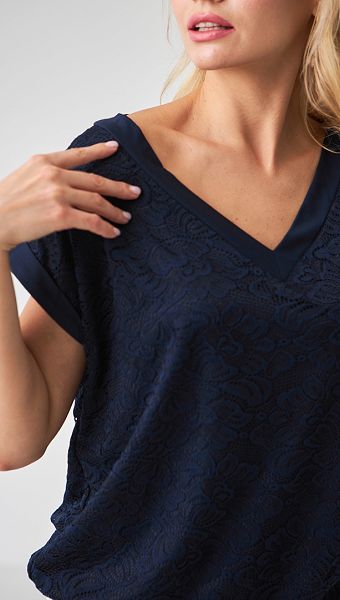 Фото bluzon-azurnyj-sinij-04 товару Блузон ажурний синій0