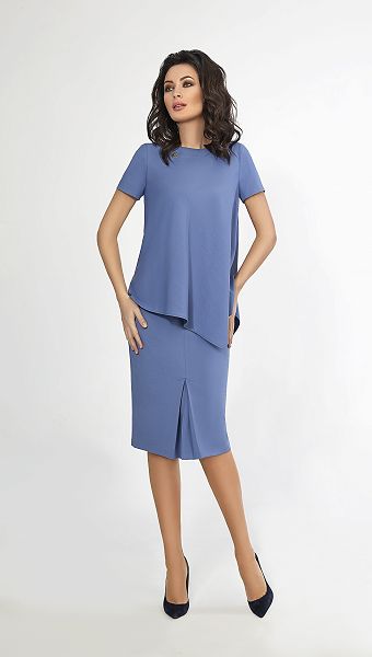 Фото bluzon-goluboj-assimetricnogo-kroa-01 товару Блузон блакитний асиметричного крою0