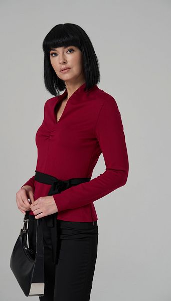 Фото bluzon-s-poasom-bordo-01 товара Блузон с поясом бордо Фото bluzon-s-poasom-bordo-01 товара Блузон с поясом бордо