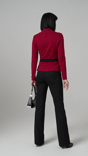 Фото bluzon-s-poasom-bordo-05 товару Блузон з поясом бордо0