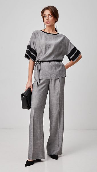 Фото bluzon-s-poasom-seryj-01 товара Блузон с поясом серый0