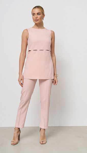 Фото bluzon-s-razrezami-rozovyj-1 товару Блузон з розрізами рожевий