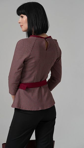 Фото bluzon-v-gusinuu-lapku-visnevyj-04 товару Блузон в гусячу лапку вишневий0 Фото bluzon-v-gusinuu-lapku-visnevyj-04 товару Блузон в гусячу лапку вишневий0