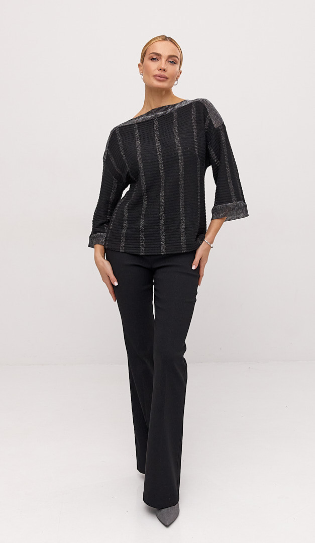 Фото bluzon-zenskij-cernyj-s-serebrom-2 товару Блузон жіночий чорний з сріблом0
