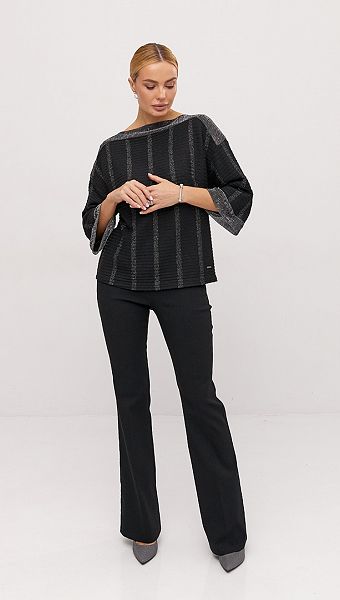 Фото bluzon-zenskij-cernyj-s-serebrom-4 товару Блузон жіночий чорний з сріблом0