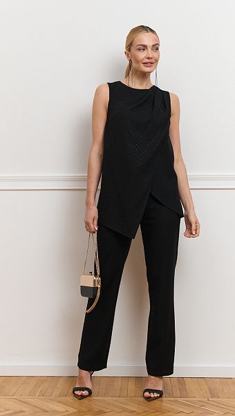 Фото bluzon-zenskij-len-cernyj-01 товару Блузон жіночий льон чорний0