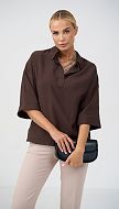 Фото bluzon-zenskij-pramoj-sokoladnyj-01 товара Блузон женский прямой шоколадный0 Фото bluzon-zenskij-pramoj-sokoladnyj-01 товара Блузон женский прямой шоколадный0