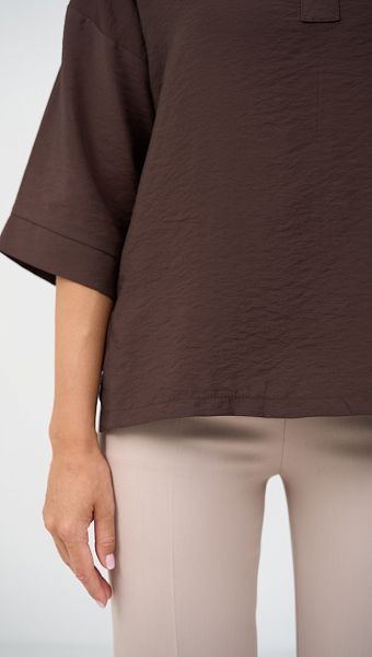 Фото bluzon-zenskij-pramoj-sokoladnyj-04 товара Блузон женский прямой шоколадный0 Фото bluzon-zenskij-pramoj-sokoladnyj-04 товара Блузон женский прямой шоколадный0