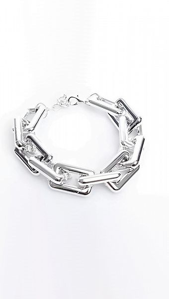 Фото braslet-pramougolnyj-ser-01 товару Браслет прямокутний сріб