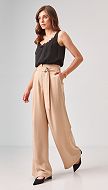 Фото bruki-palacco-pesocnye-s-poasom-03 товара Брюки палаццо песочные с поясом0