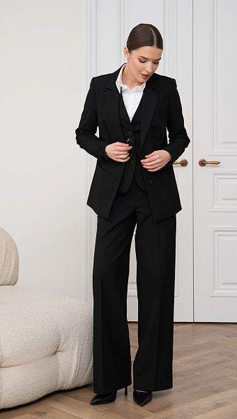 Фото bruki-pramye-bazovye-cernye-04 товару Штани прямі базові чорні0