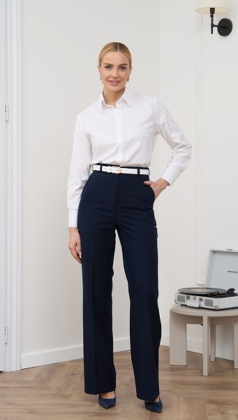 Фото bruki-pramye-bazovye-sinie-01 товару Штани прямі базові сині