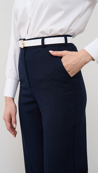 Фото bruki-pramye-bazovye-sinie-03 товару Штани прямі базові сині1