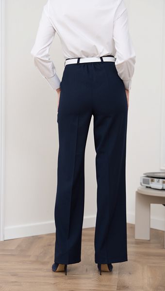 Фото bruki-pramye-bazovye-sinie-06 товару Штани прямі базові сині1 Фото bruki-pramye-bazovye-sinie-06 товару Штани прямі базові сині1