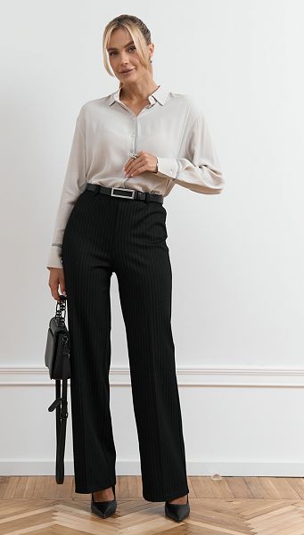 Фото bruki-pramye-v-polosku-cernye-02 товара Брюки прямые в полоску черные Фото bruki-pramye-v-polosku-cernye-02 товара Брюки прямые в полоску черные