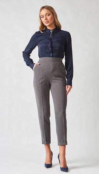 Фото bruki-s-rezinkoj-na-poase-serye-01 товара Брюки с резинкой на поясе серые