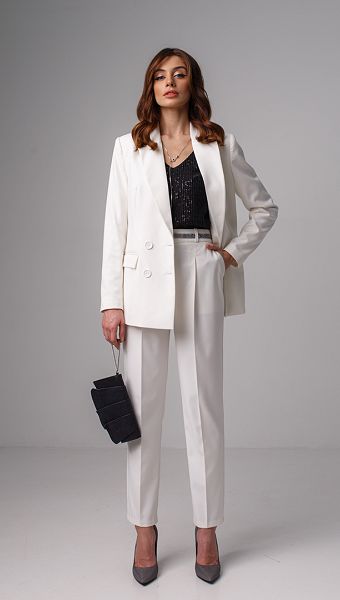 Фото bruki-s-vysokoj-posadkoj-molocnye-01 товару Брюки з високою посадкою молочні0