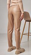 Фото bruki-zenskie-iz-ekokozi-bezevye-05 товару Брюки жіночі з екошкіри бежеві0