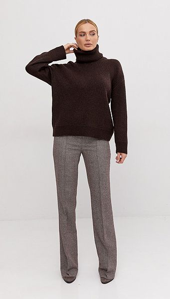 Фото bruki-zenskie-iz-sersti-koricnevyj-melanz-01 товара Брюки женские из шерсти коричневый меланж Фото bruki-zenskie-iz-sersti-koricnevyj-melanz-01 товара Брюки женские из шерсти коричневый меланж