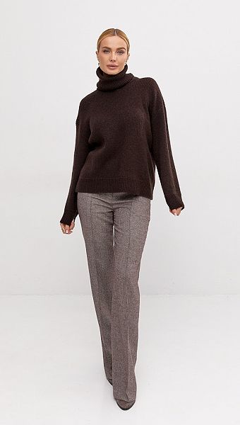 Фото bruki-zenskie-iz-sersti-koricnevyj-melanz-04 товару Штани жіночі з вовни коричневий меланж0 Фото bruki-zenskie-iz-sersti-koricnevyj-melanz-04 товару Штани жіночі з вовни коричневий меланж0